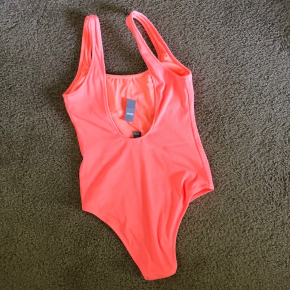 Pink Ribbed one piece - Picture 2 of 2